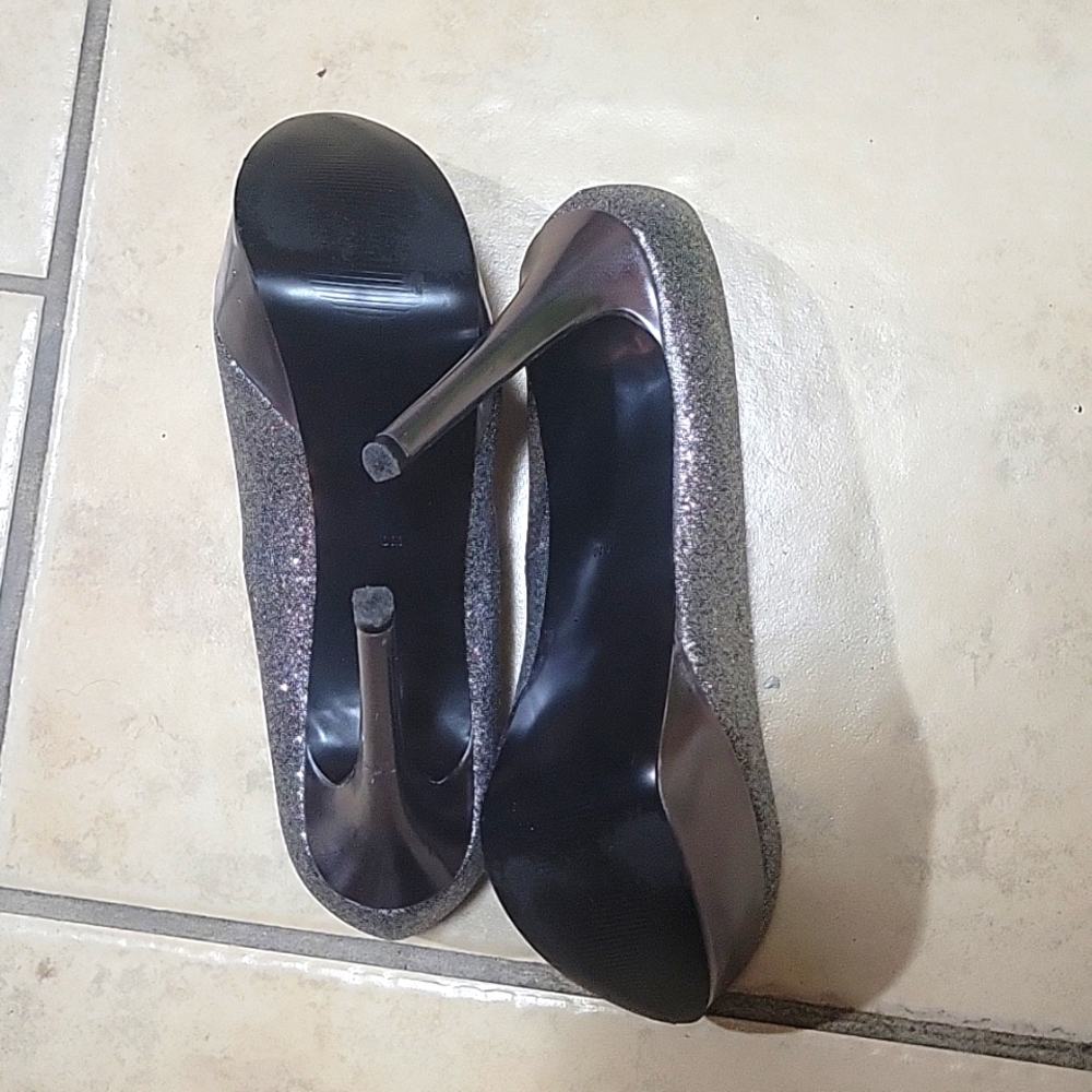 Heels. Platform. Silver Glitter Sparkle. - image 2